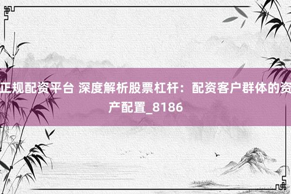 正规配资平台 深度解析股票杠杆：配资客户群体的资产配置_8186
