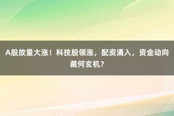 A股放量大涨！科技股领涨，配资涌入，资金动向藏何玄机？