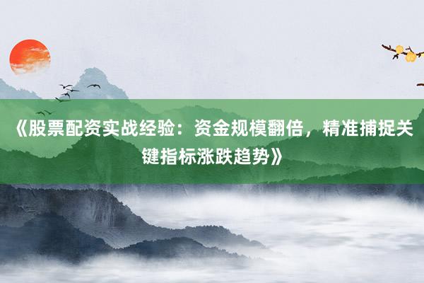 《股票配资实战经验：资金规模翻倍，精准捕捉关键指标涨跌趋势》
