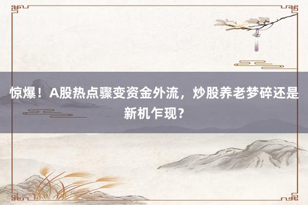 惊爆！A股热点骤变资金外流，炒股养老梦碎还是新机乍现？
