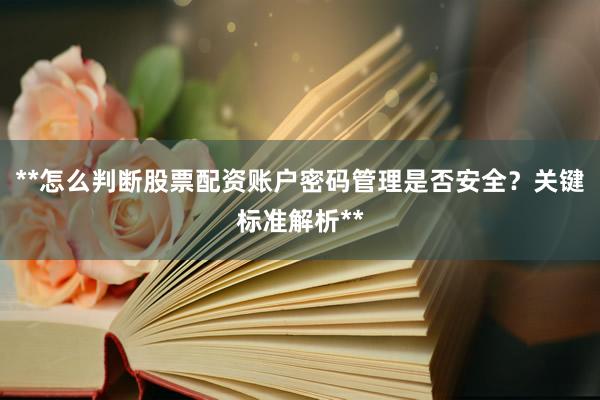 **怎么判断股票配资账户密码管理是否安全？关键标准解析**