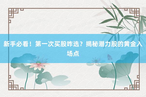 新手必看！第一次买股咋选？揭秘潜力股的黄金入场点