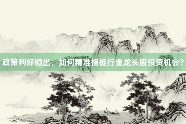 政策利好频出，如何精准捕捉行业龙头股投资机会？