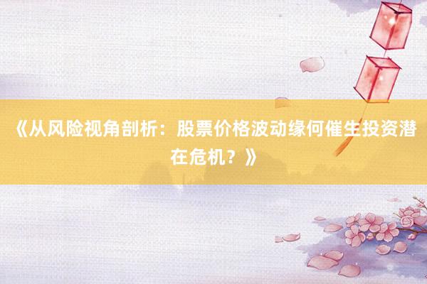 《从风险视角剖析：股票价格波动缘何催生投资潜在危机？》