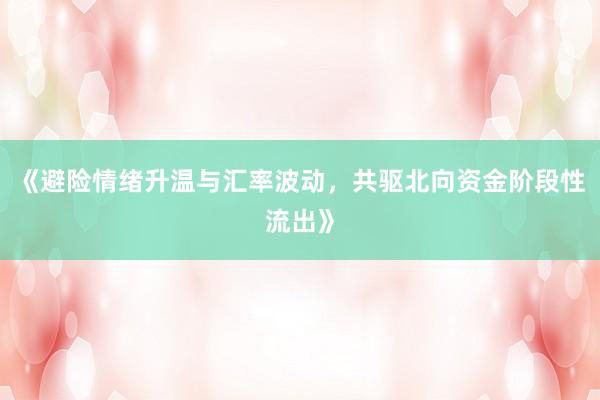 《避险情绪升温与汇率波动，共驱北向资金阶段性流出》