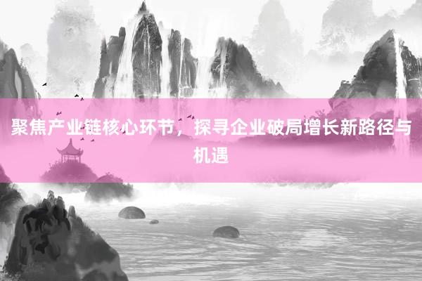 聚焦产业链核心环节，探寻企业破局增长新路径与机遇